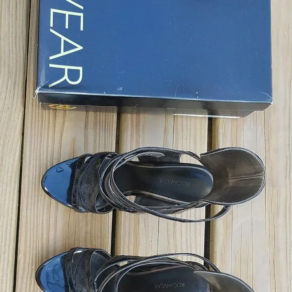 RocaWear HAYDIN Black Pump High Heel Sandal Size 9 - Picture 2 of 10